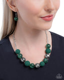 Bewitching Texture - Green Necklace - Paparazzi Accessories Necklace Bedazzle Me Pretty Mobile Fashion Boutique