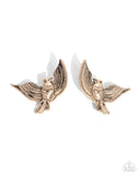 Bird of PLAY - Gold Post Earrings - Paparazzi Accessories Post Earrings Bedazzle Me Pretty Mobile Fashion Boutique