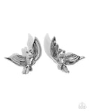 Bird of PLAY - Silver Post Earrings - Paparazzi Accessories Post Earrings Bedazzle Me Pretty Mobile Fashion Boutique
