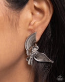 Bird of PLAY - Silver Post Earrings - Paparazzi Accessories Post Earrings Bedazzle Me Pretty Mobile Fashion Boutique