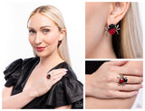 Black Widow - Red Complete Look  - Paparazzi Accessories Bedazzle Me Pretty Mobile Fashion Boutique
