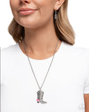 Blazing Boot - Pink Necklace - Paparazzi Accessories Necklace Bedazzle Me Pretty Mobile Fashion Boutique