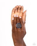 Blingy Bouquet - Blue Ring - Paparazzi Accessories Ring Bedazzle Me Pretty Mobile Fashion Boutique