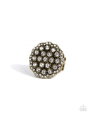 Blingy Bouquet - Brass Ring - Paparazzi Accessories Ring Bedazzle Me Pretty Mobile Fashion Boutique