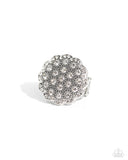 Blingy Bouquet - White Ring - Paparazzi Accessories Ring Bedazzle Me Pretty Mobile Fashion Boutique