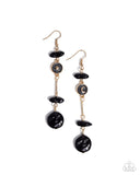 Blissful Balance - Black Earrings - Paparazzi Accessories Earrings Bedazzle Me Pretty Mobile Fashion Boutique
