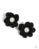 Blooming Backdrop - Black Post Earrings - Paparazzi Accessories Post Earrings Bedazzle Me Pretty Mobile Fashion Boutique