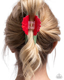 Blooming Baddie - Red Hair Clip - Paparazzi Accessories Hair Clip Bedazzle Me Pretty Mobile Fashion Boutique