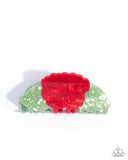 Blooming Baddie - Red Hair Clip - Paparazzi Accessories Hair Clip Bedazzle Me Pretty Mobile Fashion Boutique