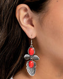Blooming Bevy - Red Earrings - Paparazzi Accessories Earrings Bedazzle Me Pretty Mobile Fashion Boutique