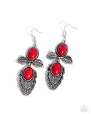 Blooming Bevy - Red Earrings - Paparazzi Accessories Earrings Bedazzle Me Pretty Mobile Fashion Boutique