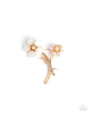 Blooming Boutonniere - Gold Brooch - Paparazzi Accessories Brooch Bedazzle Me Pretty Mobile Fashion Boutique