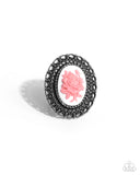 Blooming Brooch - Pink Ring - Paparazzi Accessories Ring Bedazzle Me Pretty Mobile Fashion Boutique