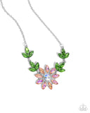 Blossoming Baseline - Orange Necklace - Paparazzi Accessories Necklace Bedazzle Me Pretty Mobile Fashion Boutique