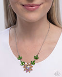Blossoming Baseline - Orange Necklace - Paparazzi Accessories Necklace Bedazzle Me Pretty Mobile Fashion Boutique