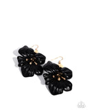 Blossoming Boardroom - Black Earrings - Paparazzi Accessories Earrings Bedazzle Me Pretty Mobile Fashion Boutique