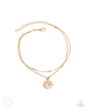 Blossoming Breeze - Gold Anklet - Paparazzi Accessories Anklet Bedazzle Me Pretty Mobile Fashion Boutique