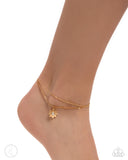 Blossoming Breeze - Gold Anklet - Paparazzi Accessories Anklet Bedazzle Me Pretty Mobile Fashion Boutique
