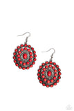Bohemian Badlands - Red Earrings - Paparazzi Accessories Earrings Bedazzle Me Pretty Mobile Fashion Boutique