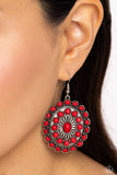 Bohemian Badlands - Red Earrings - Paparazzi Accessories Earrings Bedazzle Me Pretty Mobile Fashion Boutique
