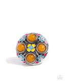 Boho Blueprint - Orange Ring - Paparazzi Accessories Ring Bedazzle Me Pretty Mobile Fashion Boutique