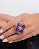 Boho Blueprint - Purple Ring - Paparazzi Accessories Ring Bedazzle Me Pretty Mobile Fashion Boutique
