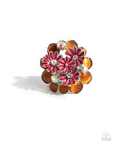 Boisterous Bouquet - Orange Ring - Paparazzi Accessories Ring Bedazzle Me Pretty Mobile Fashion Boutique