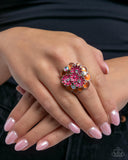 Boisterous Bouquet - Orange Ring - Paparazzi Accessories Ring Bedazzle Me Pretty Mobile Fashion Boutique