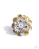 Boisterous Bouquet - Yellow Ring - Paparazzi Accessories Ring Bedazzle Me Pretty Mobile Fashion Boutique