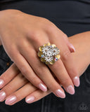Boisterous Bouquet - Yellow Ring - Paparazzi Accessories Ring Bedazzle Me Pretty Mobile Fashion Boutique