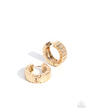 BOLD Up! - Gold Earrings - Paparazzi Accessories Earrings Bedazzle Me Pretty Mobile Fashion Boutique