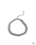 Boldly Braided - Silver Mens Bracelet - Paparazzi Accessories Mens Bracelet Bedazzle Me Pretty Mobile Fashion Boutique