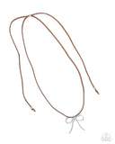 Bolo Bow - Brown Necklace - Paparazzi Accessories Necklace Bedazzle Me Pretty Mobile Fashion Boutique