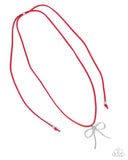 Bolo Bow - Red Necklace - Paparazzi Accessories Necklace Bedazzle Me Pretty Mobile Fashion Boutique