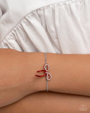 Bombshell Bow - Red Bracelet - Paparazzi Accessories Bedazzle Me Pretty Mobile Fashion Boutique