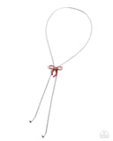 Bombshell Bow - Red Necklace - Paparazzi Accessories Bedazzle Me Pretty Mobile Fashion Boutique
