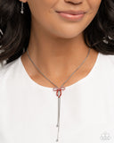 Bombshell Bow - Red Necklace - Paparazzi Accessories Bedazzle Me Pretty Mobile Fashion Boutique