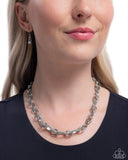 Boogie Bling - White Necklace - Paparazzi Accessories Necklace Bedazzle Me Pretty Mobile Fashion Boutique