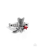 Boot Beginning - Red Ring - Paparazzi Accessories Ring Bedazzle Me Pretty Mobile Fashion Boutique
