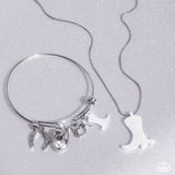 Boot Scootin' Bravado - White Complete Look  - Paparazzi Accessories Bedazzle Me Pretty Mobile Fashion Boutique