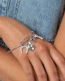 Boot Scootin' Bravado - White Complete Look  - Paparazzi Accessories Bedazzle Me Pretty Mobile Fashion Boutique