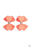 Boots and Bows - Orange Hair Clip - Paparazzi Accessories Hair Clip Bedazzle Me Pretty Mobile Fashion Boutique
