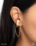 Boston Babe - Gold Cuff Earrings - Paparazzi Accessories Post Earrings Bedazzle Me Pretty Mobile Fashion Boutique