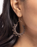 Botanical Tambourine - Copper Earrings - Paparazzi Accessories Earrings Bedazzle Me Pretty Mobile Fashion Boutique