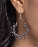 Botanical Tambourine - Silver Earrings - Paparazzi Accessories Earrings Bedazzle Me Pretty Mobile Fashion Boutique