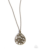 BOUGH Down - Brass Necklace - Paparazzi Accessories Necklace Bedazzle Me Pretty Mobile Fashion Boutique