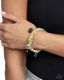 Boundless Beaches - Yellow Bracelet - Paparazzi Accessories Bracelet Bedazzle Me Pretty Mobile Fashion Boutique