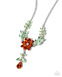 Bouquet Backdrop - Orange Necklace - Paparazzi Accessories Necklace Bedazzle Me Pretty Mobile Fashion Boutique