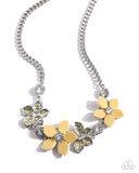 Bouquet Ballad - Yellow Necklace - Paparazzi Accessories Necklace Bedazzle Me Pretty Mobile Fashion Boutique