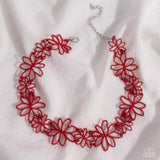 Bouquet Blend - Red Necklace - Paparazzi Accessories Necklace Bedazzle Me Pretty Mobile Fashion Boutique